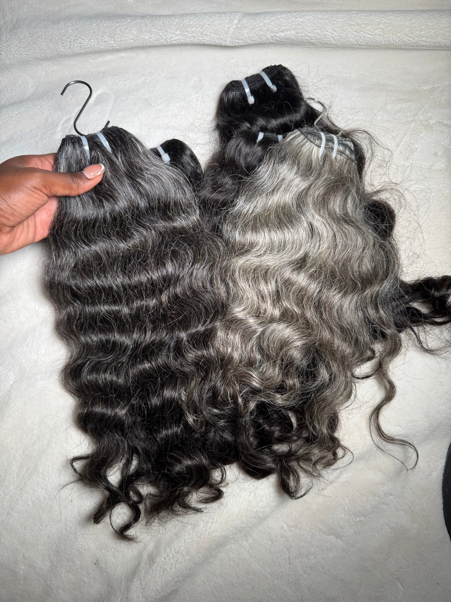 Gray Luxe Bloom (Raw Indian Wavy/Curly)