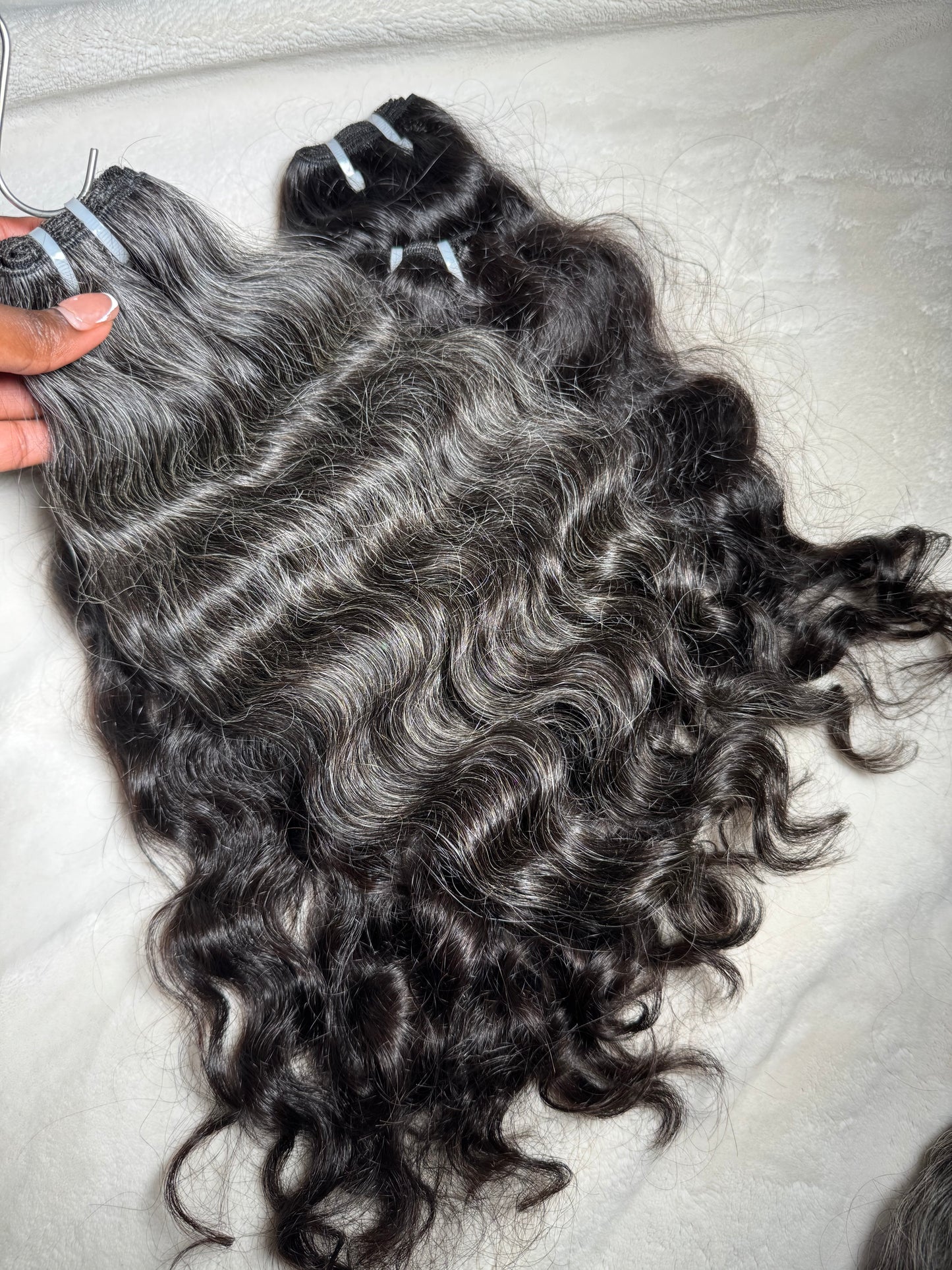 Gray Luxe Bloom (Raw Indian Wavy/Curly)