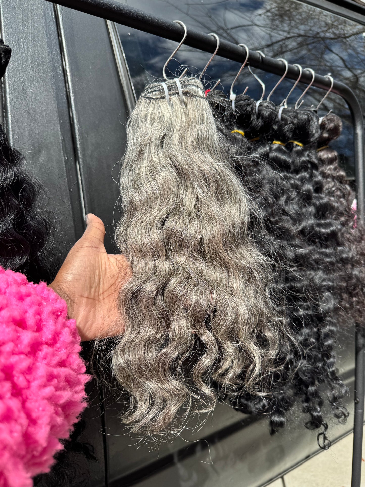 Gray Luxe Bloom (Raw Indian Wavy/Curly)