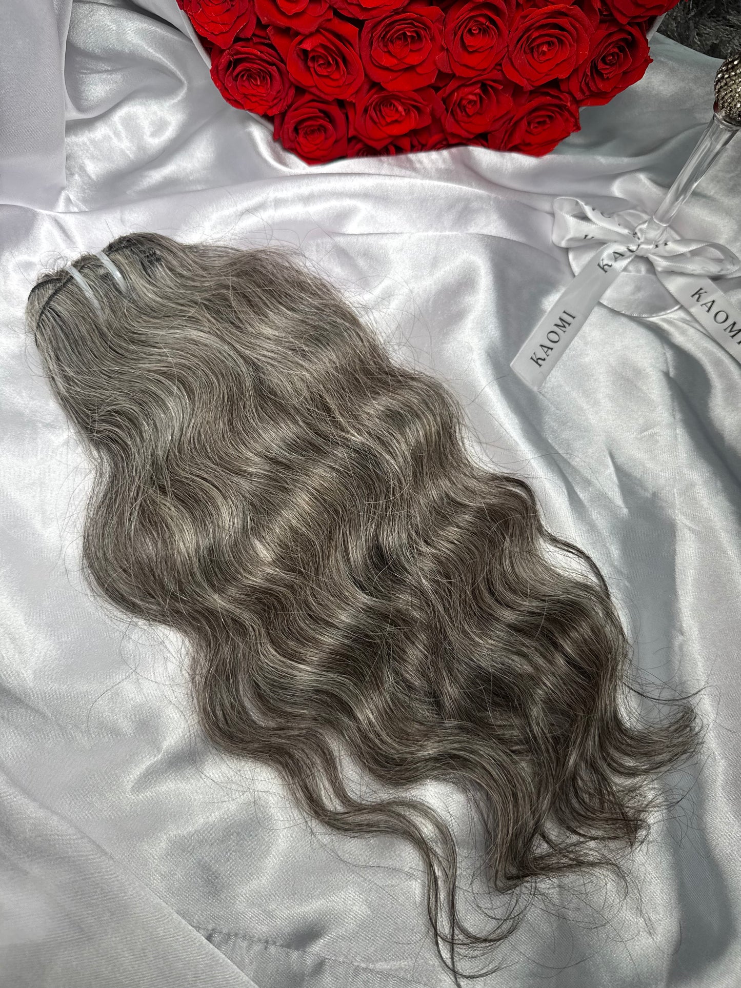 Gray Luxe Bloom (Raw Indian Wavy/Curly)