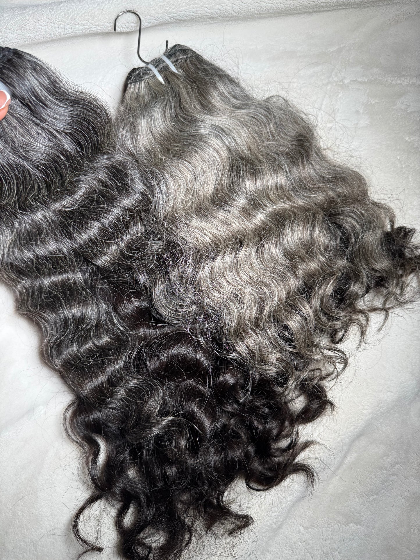 Gray Luxe Bloom (Raw Indian Wavy/Curly)