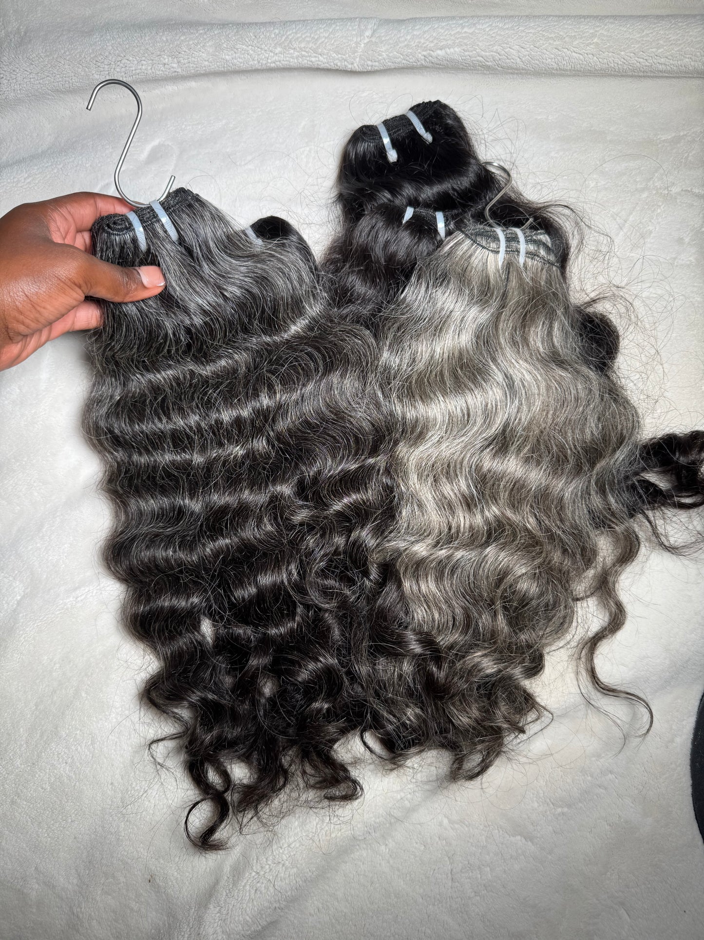 Gray Luxe Bloom (Raw Indian Wavy/Curly)